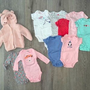 NWOT Baby Girls 3 Month Lot of Clothes - Baby Gap and Carter’s